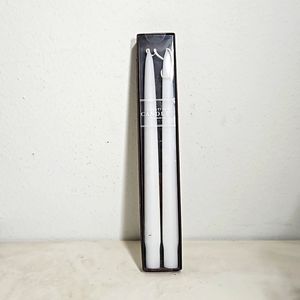 NIB Creative Candles one pair 12" dripless smokeless slow burning white Tapers